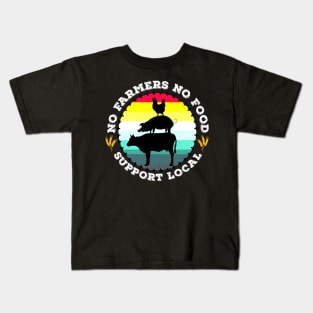 No Farmers No Food Support local Graphic Design Kids T-Shirt